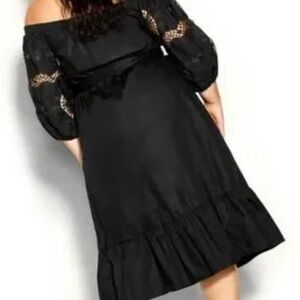 City Chic Black Off-Shoulder Dress